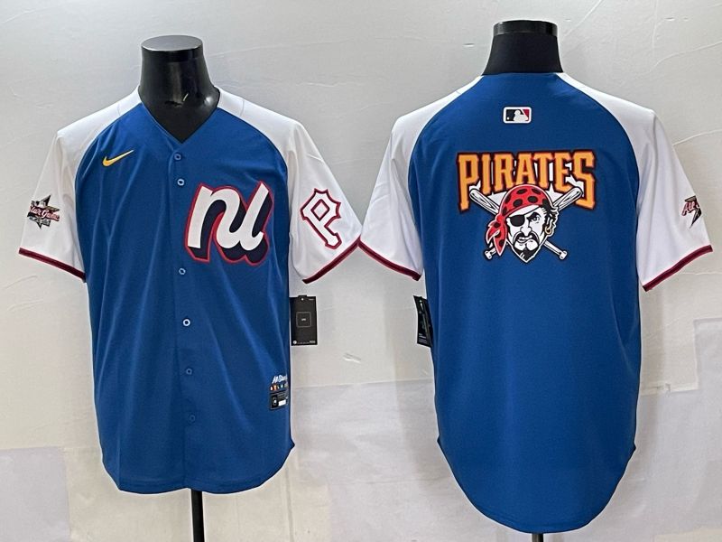 Men Pittsburgh Pirates Blank Blue All star 2025 Nike MLB Jersey style 03